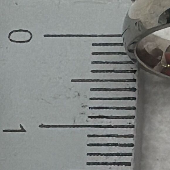 NWOT Size 7 Stainless steel band with solitaire zircon stone - Picture 3 of 4